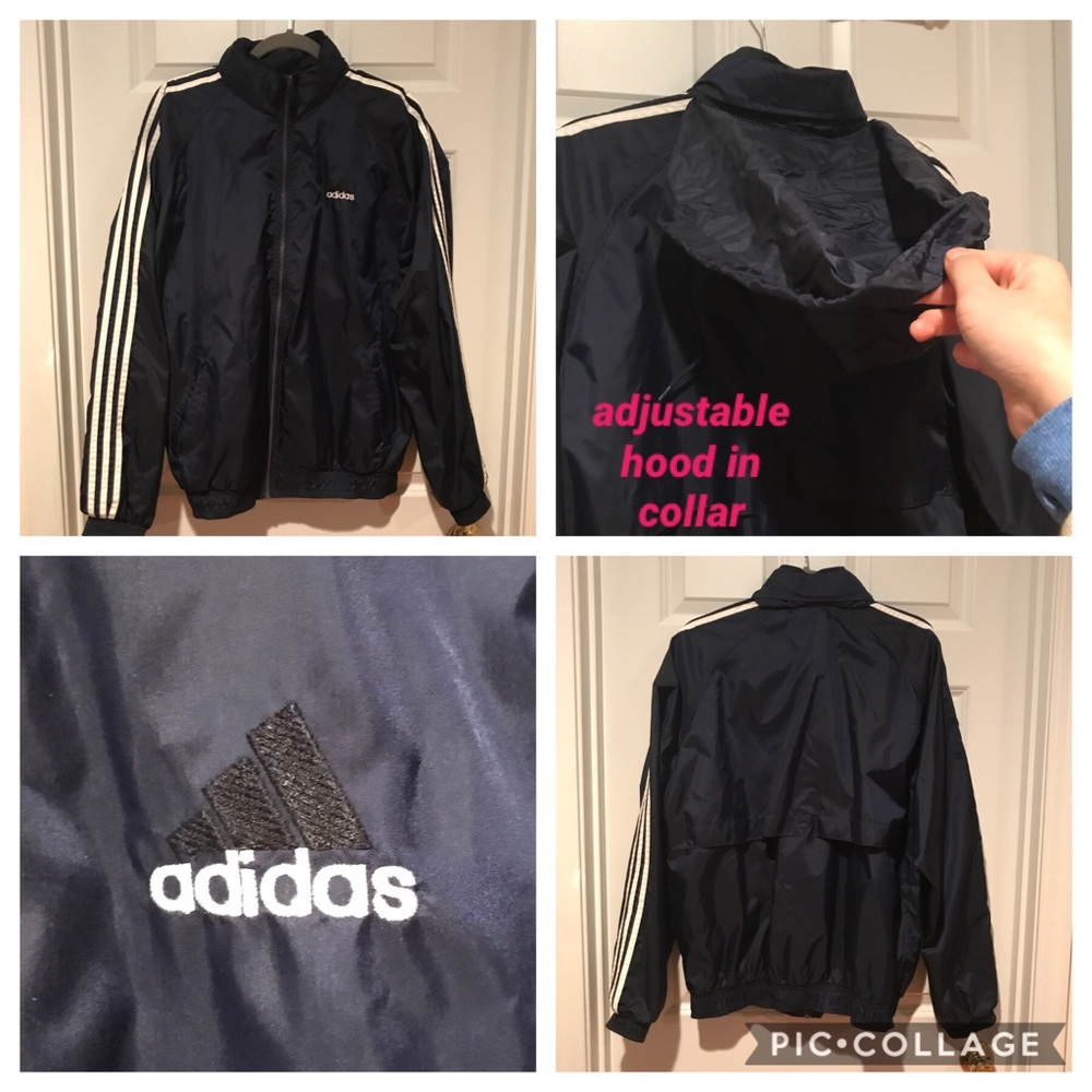 Navy blue Adidas Windbreaker EUC